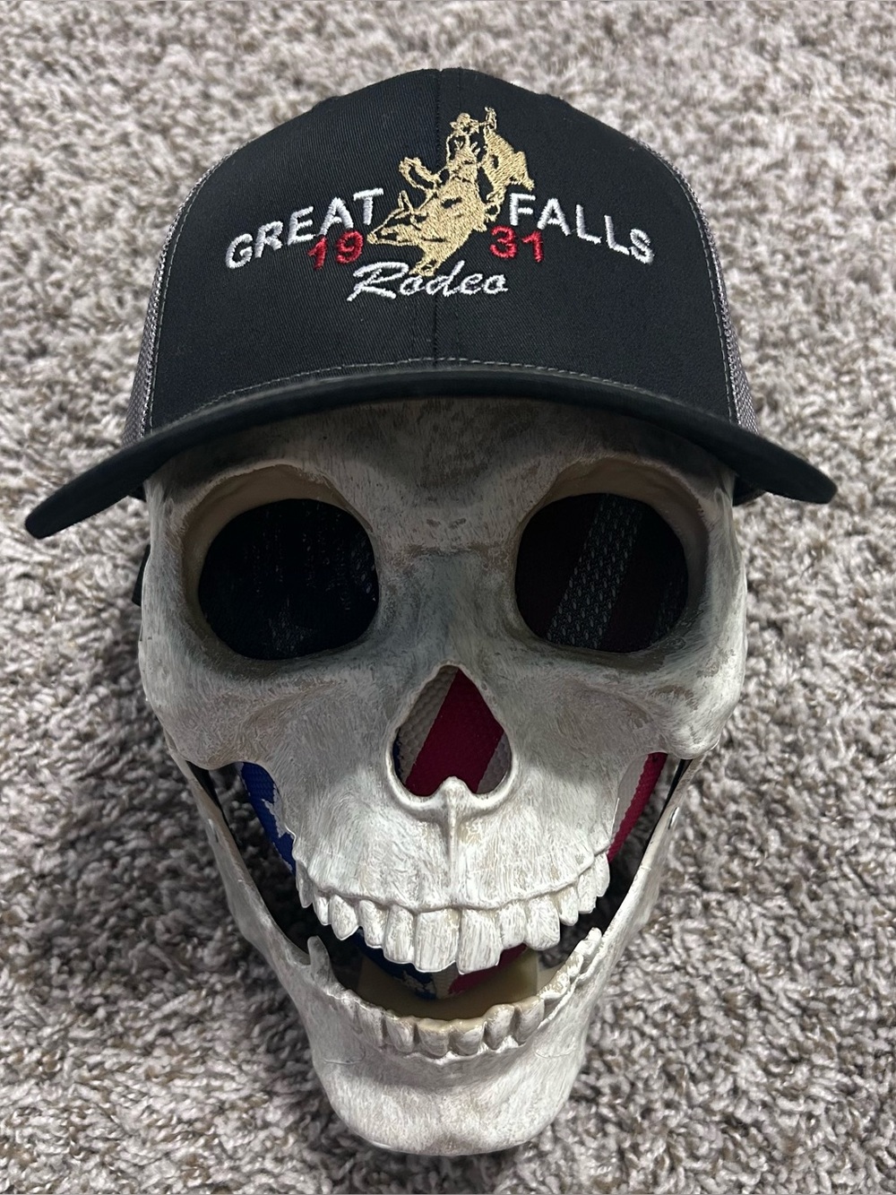 RICHARDSON 112 GREAT FALLS RODEO Montana Black Gray TRUCKER HAT Cap